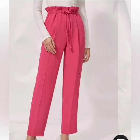 Aritzia NWT Wilfred draw string paper bag Alto pants sz M in  fuchsia - Picture 1 of 9